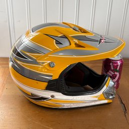 Yellow V-CAN V310 Youth Large Motocross Helmet