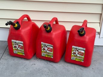 (Lot Of 3) 5 Gallon Plastic Gas Can