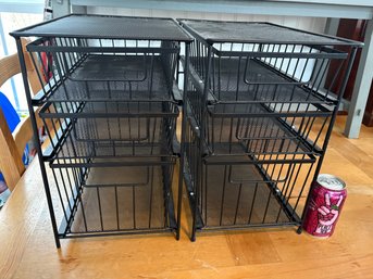 Set Of 2 Wire Mesh Desk Organizers