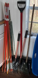 Driveway Reflective Rod Stakes, Garden Rakes, Snow Shovel