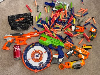 Large Lot NERF Blaster Guns & Foam Darts