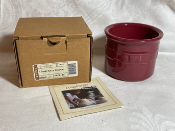 Longaberger Pottery 1 Pint Salt Crock 'Paprika' NEW Made In USA