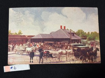 MONTICELLO STATION New York, Catskills 1908 Antique Postcard