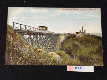 'Mt. Pisgah Trestle' Mauch Chunk, PA (Now Jim Thorpe) 1908 Antique Postcard