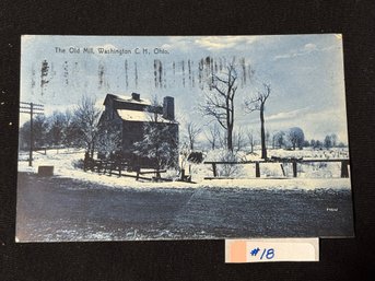 'The Old Mill' Washington C. H., Ohio Antique 1909 Postcard