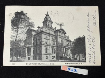 COURT HOUSE Newark, Ohio 1909 Antique Postcard