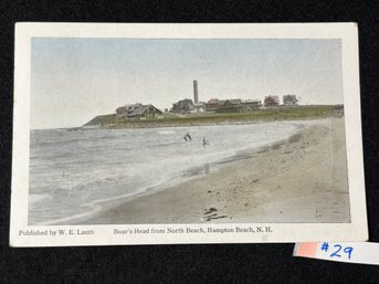 'Boar's Head From North Beach' Hampton Beach, N. H. 1918 Antique Postcard