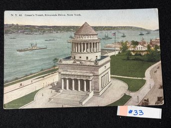 Grant's Tomb, Riverside Drive - New York 1919 Antique Postcard