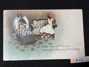 Vintage Birthday Postcard - Black Americana