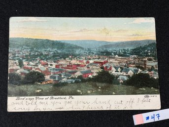 1909 'Bird's-eye View Of Bradford, Pennsylvania' Antique Postcard