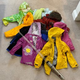 Lot Of Quality Children's Outerwear - Kidorable Rain Coats, Gap Kids, Timberland Snowsuit (& Light Saber)