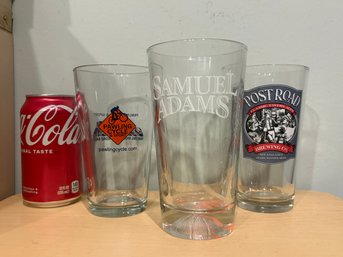 Lot Of 3 Beer Pint Glasses