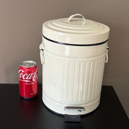 Small Metal Trash Can, Waste Basket & 2 Black Picture Frames