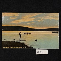 EVENING, LAKE HOPATCONG, N. J. Antique Postcard