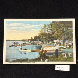 'LAKE QUASSAPAUG PARK' Middlebury, Connecticut 1919 Antique Postcard