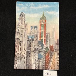 'The World's Highest Towers' New York City 1919 Antique Postcard