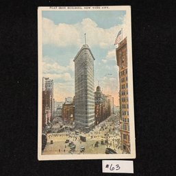 'Flat Iron Building' New York City 1922 Antique Postcard