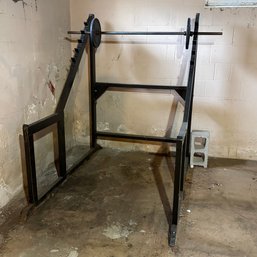 Vintage Metal Squat Rack - Weight Lifting, Gym, Exercise Equipment