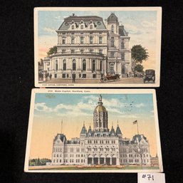 (2) Hartford, Connecticut Antique Postcards