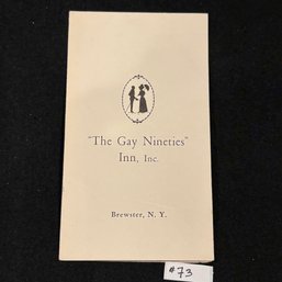 'The Gay Nineties' Inn - Brewster, NY Vintage Advertising Brochure