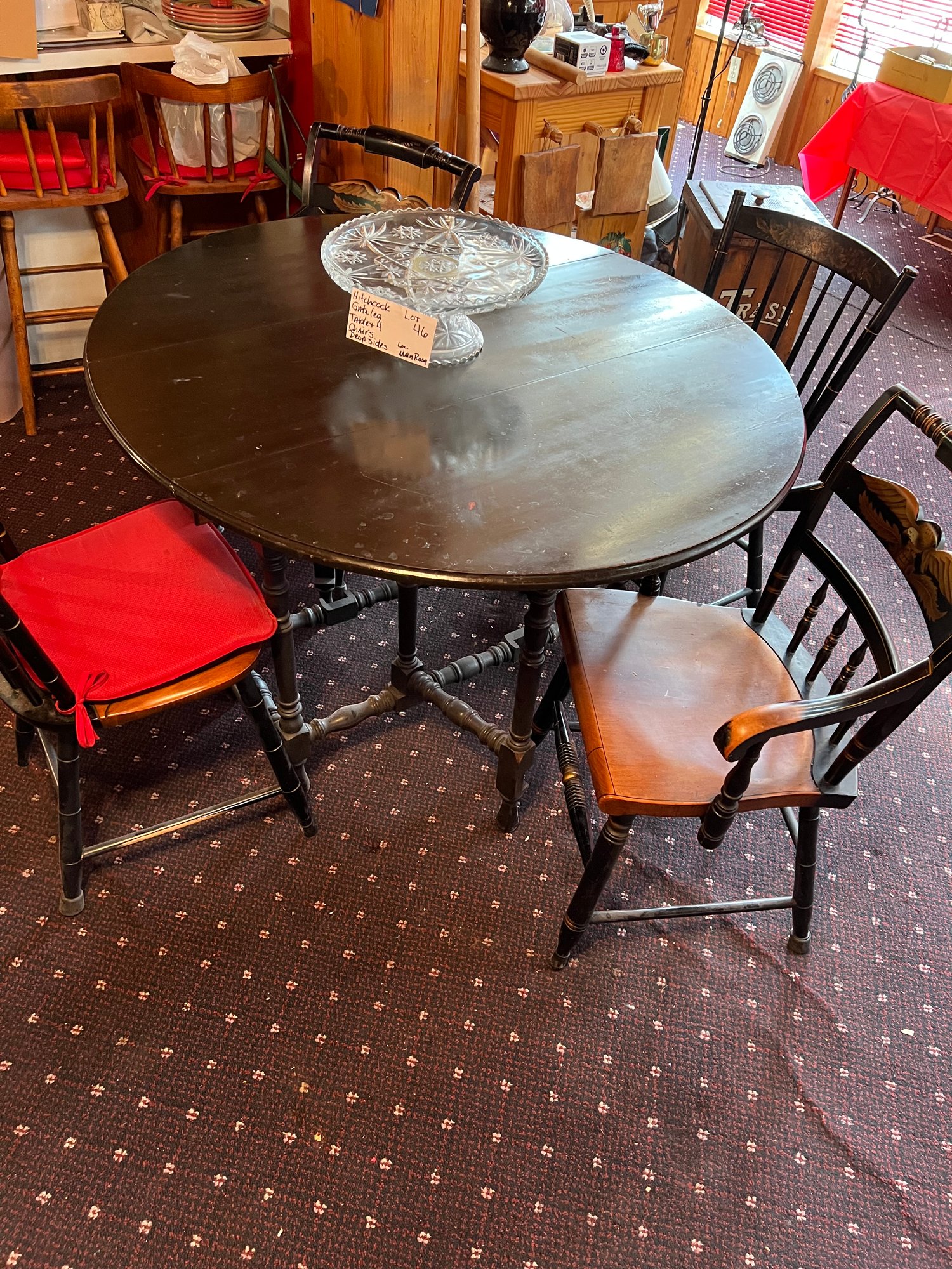 Hitchcock Drop Leaf (both Sides Drop) Gate Leg Table Chairs