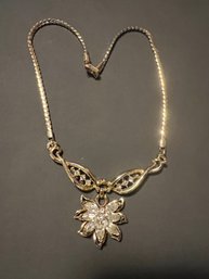 Vintage Coro Choker Necklace Rhinestone Starburst With Wings
