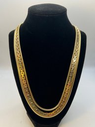 Vintage Multi Strand Heavy Gold Tone Necklace