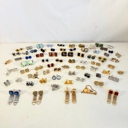 Large Lot Of Mens Cufflinks All Costume No Silver Or Gold