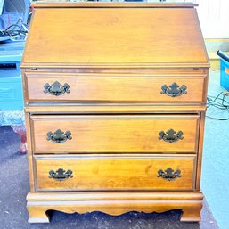 Wooden Drop Leaf Desk With Bottom File Drawer