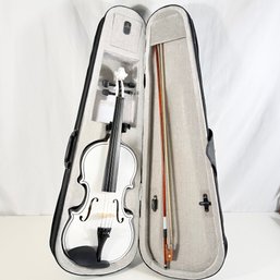 Glarry 4/4 Full-size Solid Wood Violin Kit In White With Case