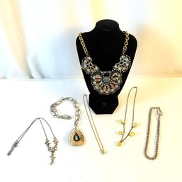 Vintage Aurora Borealis Rhinestone Statement Collar Necklace And Other Vintage Pieces