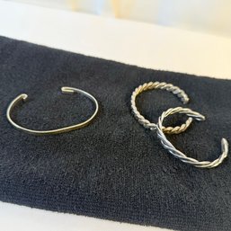 Sterling Silver Tiffany Bracelet And 2 Twisted Rope Bracelets (1 Is Marked Sterling The Other Has No Mark)