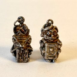 Harmony Kingdom .925 Sterling Silver Garden Pendants Frog And Ladybug