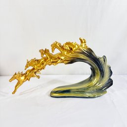 PolyResin Pegasus Seven Horse Sculpture
