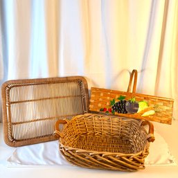 Wicker Tray And Beautiful Baskets