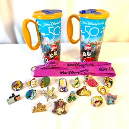 Disney Park Pins And 50th Anniversary Mugs