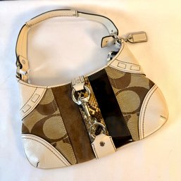 Small Cream And Tan Coach Purse