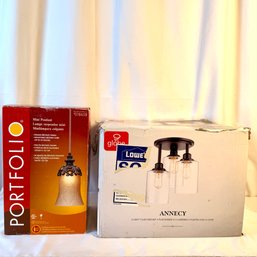 Portfolio Mini Pendent Lamp And  Annecy 3 Light Flush Mount Light Both New!!
