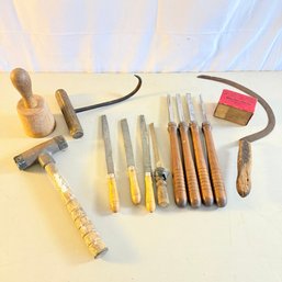 Vintage Woodworking Chisels, Hammers And Other Tools