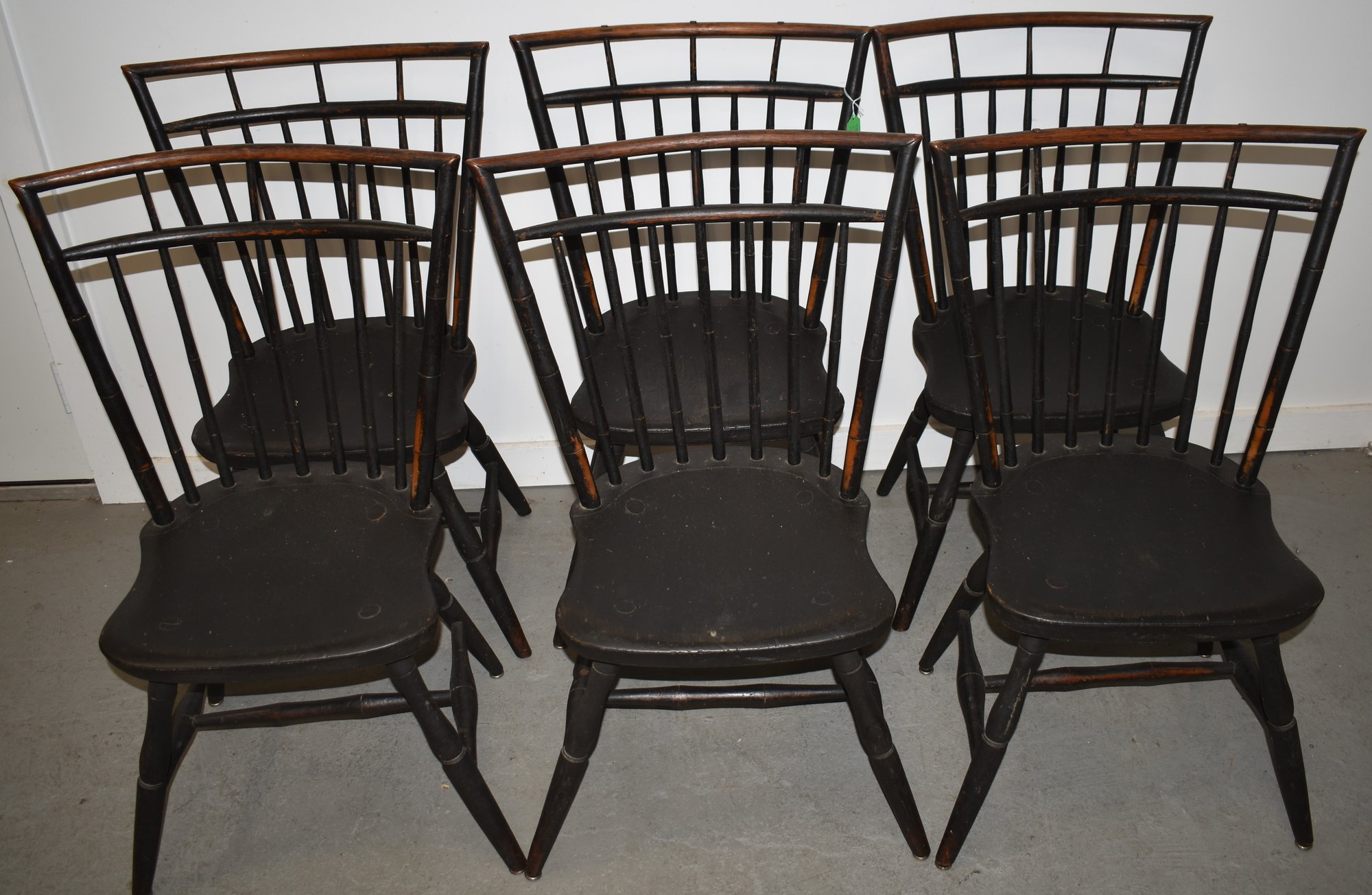 SET (6) PAINTED N.E. BIRD CAGE WINDSORS 6644