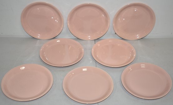 SET (8) 7 1/4' PINK HOMER LAUGHLIN PLATES