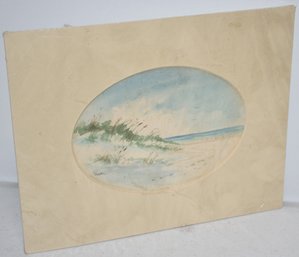 SM. BEACH DUNES WATERCOLOR PAINTING