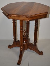 VICTORIAN WALNUT OCTAGONAL STAND