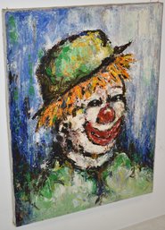 OIL PAINTING OF SMILING CLOWN