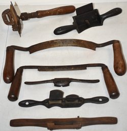 LOT (7) ANTIQUE WOOD SHAVES & PLANES