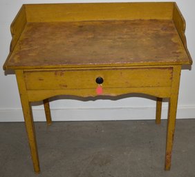 19TH CENT PAINTED PINE 1 DRAWER BAKERS TABLE