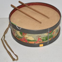 VINTAGE CHILDS TIN LITHO DRUM