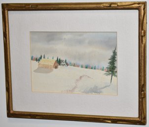 SM. WINTER SCENE WATERCOLOR PAINTING
