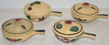 (4) WATT POTTERY INDIVIDUAL COVERED CASSEROLES