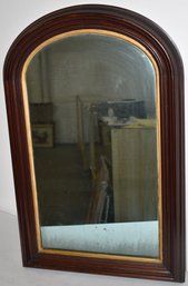 VICTORIAN WALNUT ARCHED MIRROR W/ GILT LINER